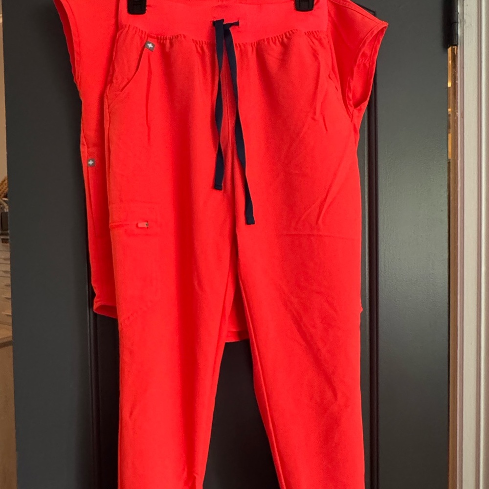 Figs Technica Collection Red Top and Joggers